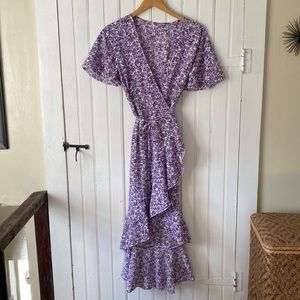 Floral print wrap dress